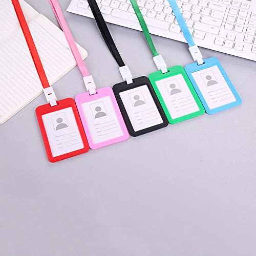 Porta-crachá com nome de cartão de identificação, alça de plástico transparente resistente para pend