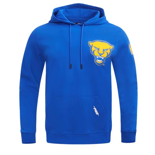 Pro Standard Mens College University Of Pittsburgh College Classic Chenille Pull Over Hoodie Royal Blue L