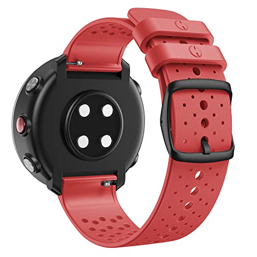 WIIKAI Replacement Silicone Strap for Polar Vantage M Replacement Watch Bands, Red, 160 mm-230 mm