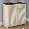 Bush Furniture Fairview Small Storage Cabinet with Doors and Shelves in Antique White and Tea Maple #1