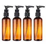 LUOEM 4 Stück Pumpflasche Pumpspender Reise Handgel Körperpflege Lotion Pumpe Gelspender 100ml Leer Nachfüllbar Flasche Hygiene Reinigung Flüssig für Bad Küche (Braun)