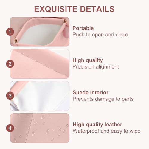 6 Pack small makeup bag for purse, snap closure leather organizer pouch,New lipstick pouch, portable mini storage bag,Two sizes Coin Purse Organizer Storage Pouch （Green + Pink + White3