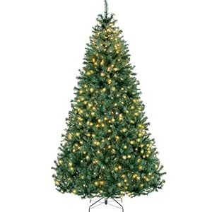 Best Choice Products 6ft Pre-Lit Christmas Tree Premium Hinged Artificial Pine Lighted Holiday Tree for Home, Office w/ 1,000 Branch Tips, 250 Lights, Metal Hinges, Foldable Base