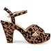 Allegra K Women's Platform Chunky Heel Leopard Slingback Sandals - 10 M US