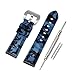 VINBAND Bracelet Montre Camo Remplacer Silicone Bracelet Montre - 20mm, 22mm, 24mm, 26mm Caoutchouc Montre Bracelet avec Acier Inoxydable Boucle for Panerai (24mm, Blue)