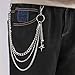 Goth Chain Belt for Women Pants Jean Chains Y2k Emo Grunge Jewelry Wallet Chain Fashion Accessories Hip Hop Pocket Chains for Men Gothic Costume (Silver Star)