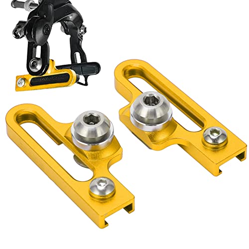 Gavigain 2Pcs Bike C Clamp Brake Pad, Aluminum Alloy Extension C Caliper Adapter Brakes for Road Bicycles, Bike Parts (Gold)