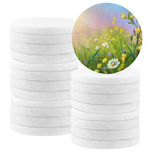 ZOENHOU 20 PCS 2.5 Inch White Round Painting Pebbles