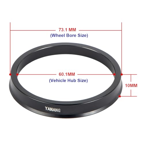 Image of 60.1 to 73.1 Black Hub Centric Rings (Pack of 4) Aluminium Alloy Wheel Center Rings Hubrings 73.1 to 60.1 ID=60.1mm OD=73.1mm