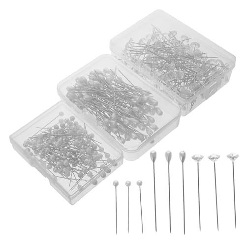 Housoutil 300pcs Positioning Pins for Sewing Quilting Hand Polished Head Pins Smooth Fabric Penetration Craft Supplies Easy Grip Suitable for Dressmaking and Upholstery
