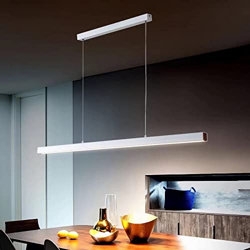 Plafonnier moderne LED suspendu noir de 120 cm pour table de salle à manger