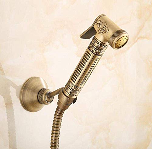Grifo de bronce para lavabo de baño con ducha spray de cobre