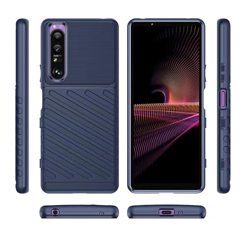 HTXWXJC Phone Case for Xperia 1 III Case, Sony 1 III Case, XQBC62/V Case Shockproof Cover TPU Protective Cases Anti-Scratch Military Grade Cover for Sony Xperia 1 III Blue