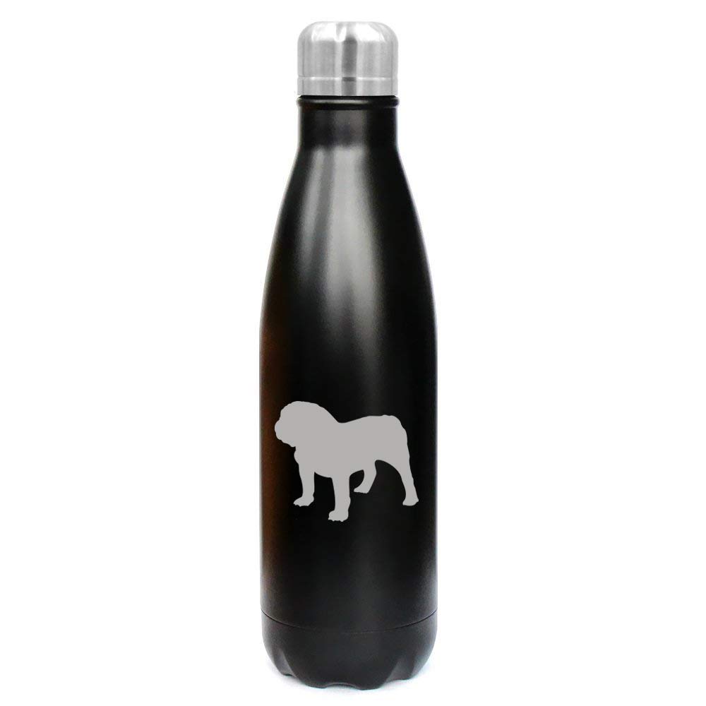 MIP Brand 17 oz. Double Wall Vacuum Insulated Stainless Steel Water Bottle Travel Mug Cup Bulldog (Black)