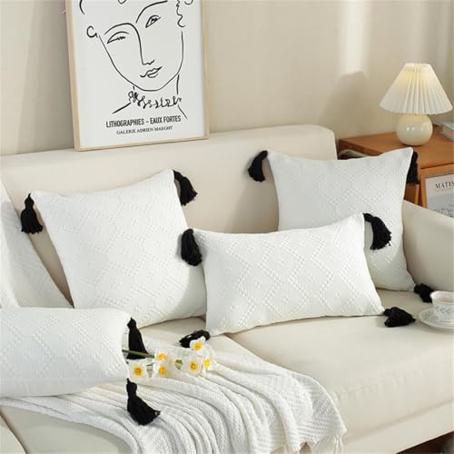 Fundas de cojín de algodón 45x45 texturizadas estilo bohemio para sofá 6