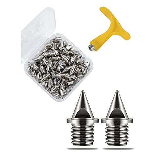 Fnfhsa 120 Clavos de Repuesto de Pista de 1/4 Pulgadas con Llave, Clavos de Pista para Campo Traviesa/Pista y Campo/Correr/Correr