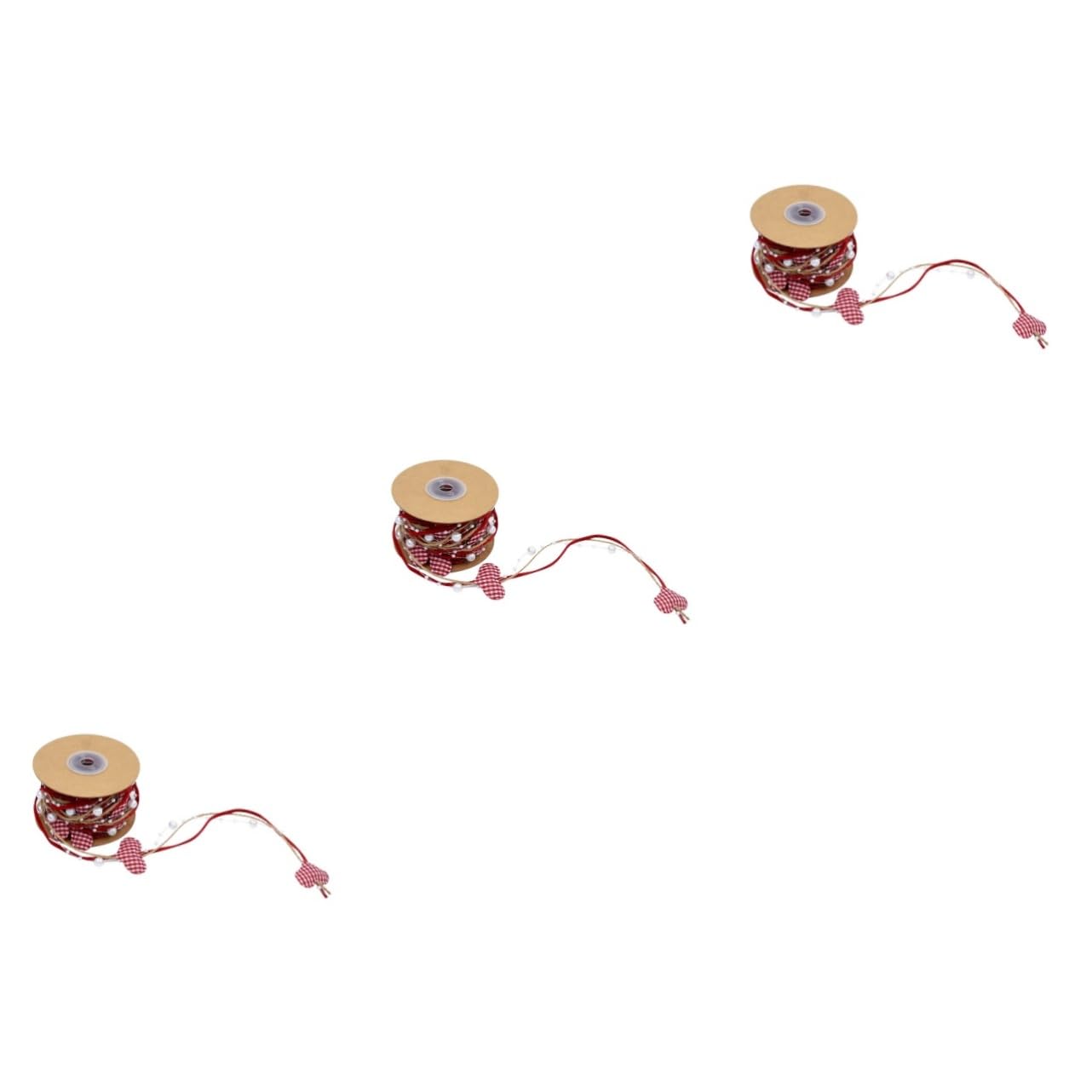 SHINEOFI Kit De 3 Rollos De Cinta De Cuentas De 5 M Con Forma De Corazón Cinta Artesanal Para Decoración Banda De Malla Para Bodas Suministros Para Envolver