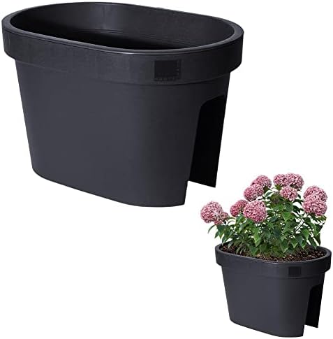 Jardinière de balcon rustique blanche 60 cm pour balustrade