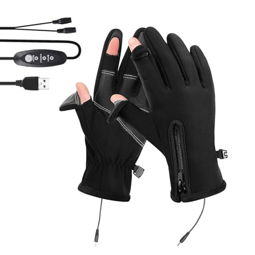 Generisch Guantes calefactados por USB – Guantes eléctricos con forro polar cálido – Tres ajustes de temperatura | Guantes deportivos de ciclismo impermeables para invierno para hombres y mujeres