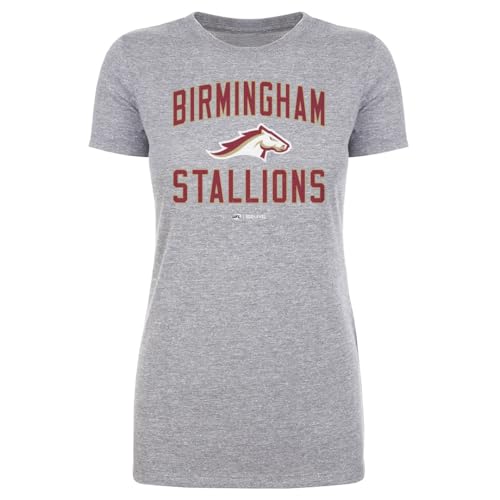 500 LEVEL Birmingham Stallions Team Away Shirt for Women (Heather Gray, Medium)