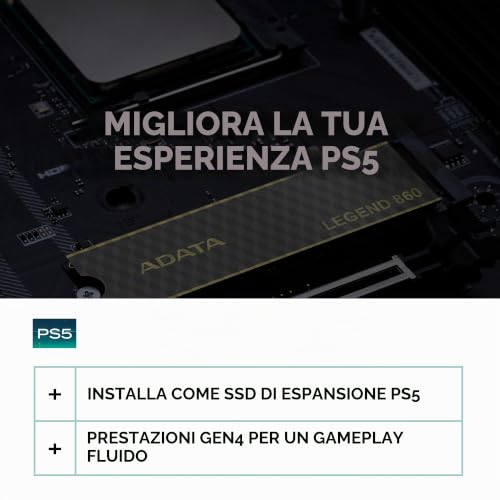 Adata SSD LEGEND 860 1TB PCIe 4x4 6000/4000 MB/s M.2 (SLEG-860-1000GCS) - Hdd - Immagine 5