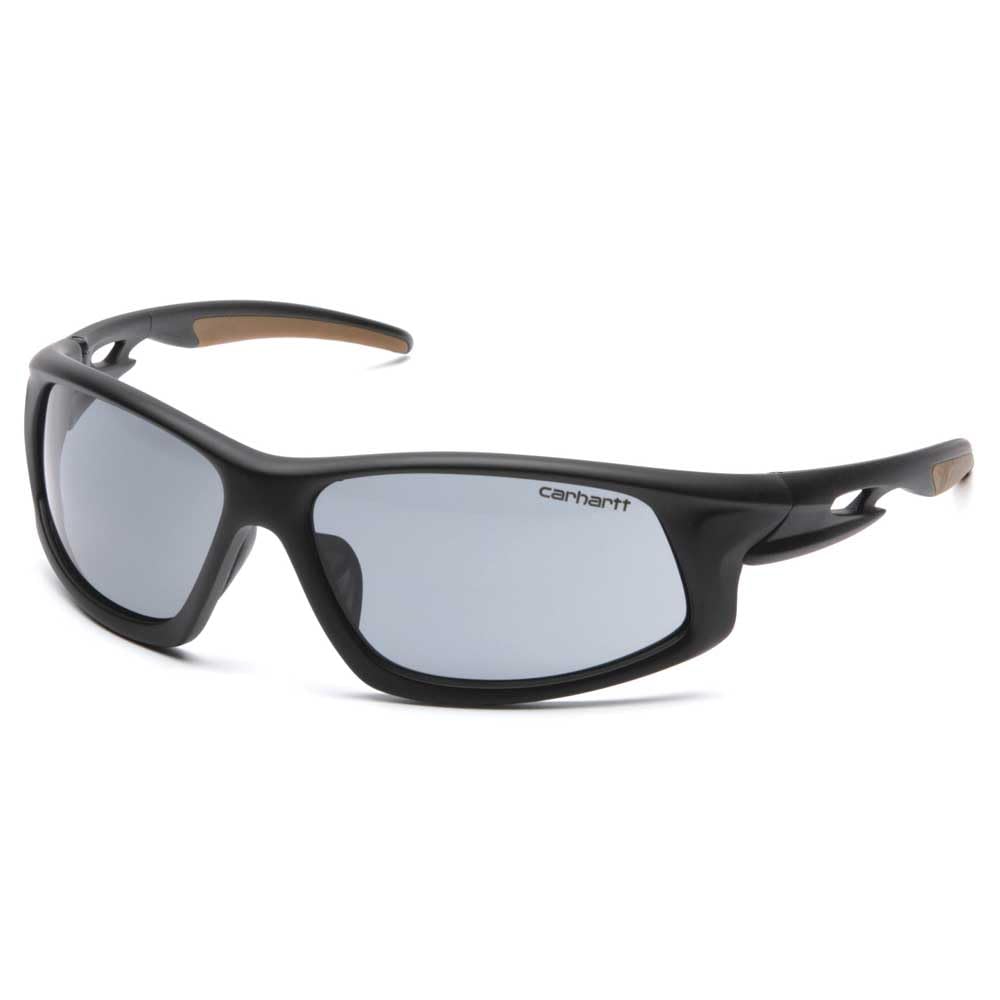 Carhartt Ironside Safety Glasses, Retail Clamshell Packaging, Black/Tan Frame, Gray Anti-Fog Lens
