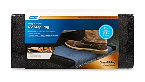 Camco 42909 Black Premium Wrap Around RV Step Rug (100% Polyester (22
