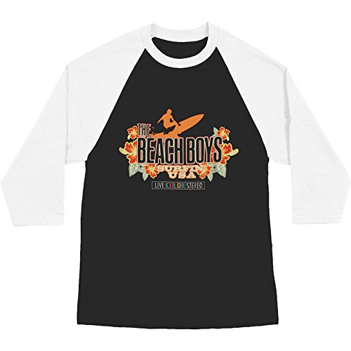 Beach Boys Men's Live Color Vintage Baseball Jersey XX-Large Black