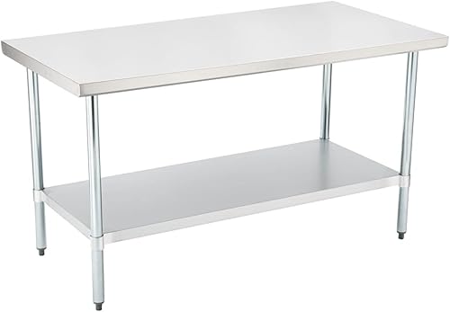 Miniatura 10 de Kitchen Tek - Mesa de trabajo comercial de acero inoxidable 304 calibre 16  servicio medio, protector contra salpicaduras de 4 pulgadas, estante