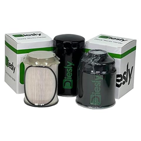 Diesly 6.7L Cummins Diesel Fuel Filter Water Separator Replacement for 2013-2018 RAM Dodge 2500, 3500, 4500, 5500 (Fuel Filter Combo + Oil Filter) Cover