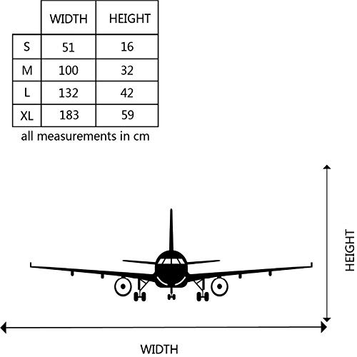 Chic Wall Decals Military Army Cargo Airplane Aircraft Airplane Biplane Silhouette Wall Sticker Decal, Removable Diy Vinyl Plane Wall Decor Art Mural For Kids Boys Gift Durable (S: 20.08 X 6.30 In) #TOP1
