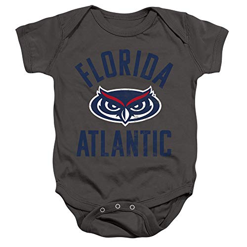 Florida Atlantic University Official Owls Logo Unisex Infant Snap Suit for Baby, Charcoal, Small (6 Months)