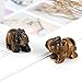 Tiger Eye Elephant Gemstone Figurines Hand Carved Pocket Statue Healing Crystals Good Luck for Home Decor 1.5 inches