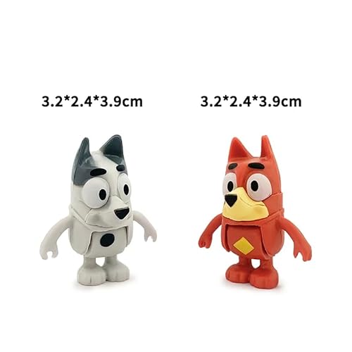 Bluey e Bingo Colecionável Kit 8 Miniaturas Bonecos Cartoon Anime Criança Decoração