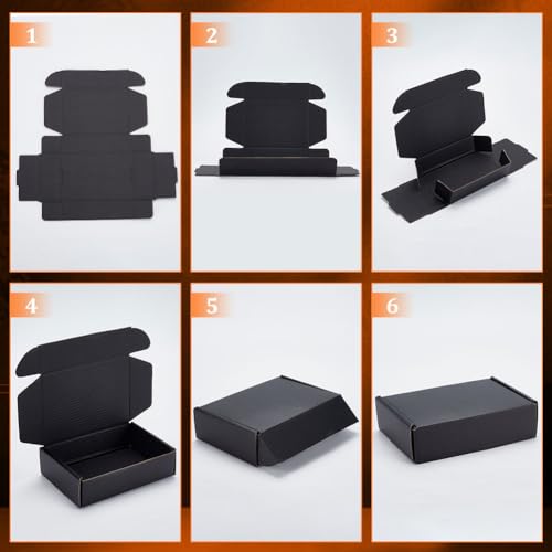 PH PandaHall 20 Pack Cardboard Postal Boxes Black Gift Boxes Small Shipping Box Kraft Boxes Corrugated Cardboard Postal Boxes for Packing Small Business Wedding Party Favor - Image 4