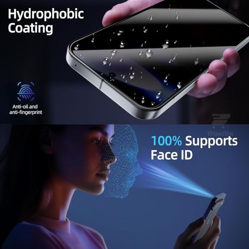 Image of Pack 1 - Privacy Tempered Glass for iQOO 15 (5G) [FingerPrint Unlock] Screen Glass Protector | 9H Hardness | Case Friendly | Anti-Spy - Installation Kit