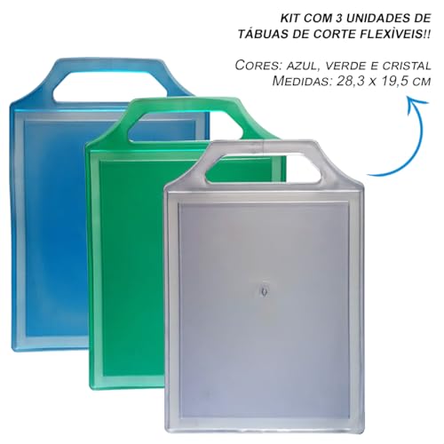 Kit 3 Tábuas de Corte Flexível