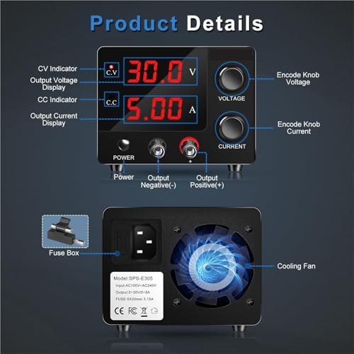 Alimentation CC réglable 0-30V 0-5A pour établi de maintenance - 3