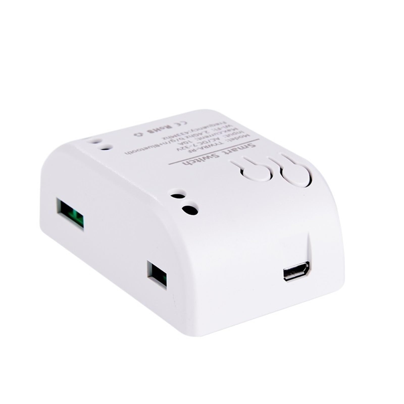 Interruttore intelligente Wi-Fi 1 canale 7-32 V Mini controller luci Wi-Fi Ricevitore RF 433 Apriporta for garage 10 A Smart Life App Tuya Relè a 1 canale