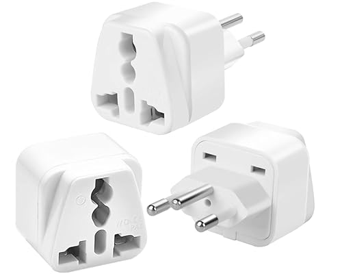 ZUOQIANG 3 Pack UK to Swiss Plug Adapter,Adapters Switzerland Power Converter，3 Pin Grounded International Universal for Swiss, Jordan, Liechtenstein, Madagascar, Rwanda(Type J-White)