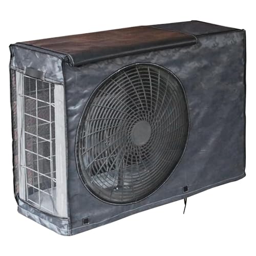 Cubierta para bomba de calor de PEVA, resistente a la intemperie, a la nieve y al sol, malla totalmente transpirable para bomba de calor de piscina (negro, 78 x 28 x 55 cm)