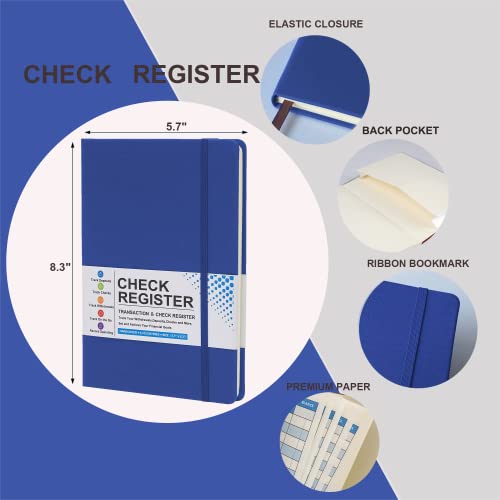 Coozment Check Register-Check Registers For Personal Checkbook,Income And Expense Log Book,Account Checkbook Register,Colored Inner Page,Hardcover,5.7"×8.3" (Space Blue) #TOP1