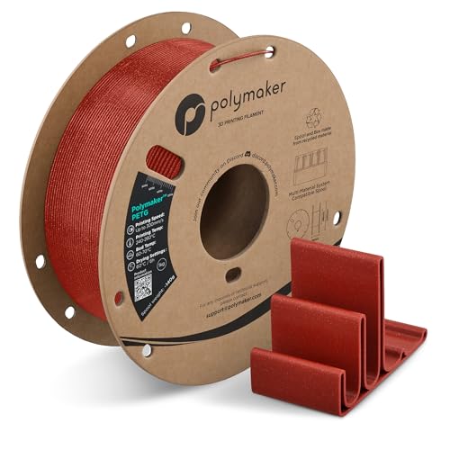 Image of Polymaker PETG Galaxy Red 3D Printer Filament 1.75mm 1kg, High Speed PETG up to 300mm /s, High Strength New Formula, Excellent Layer Adhesion, Warp Free, Compatible with Most 3D Printers