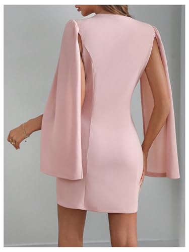 Image of Floerns Women's V Neck Double Breasted Cape Blazer Split Sleeve Elegant Blazer Dress