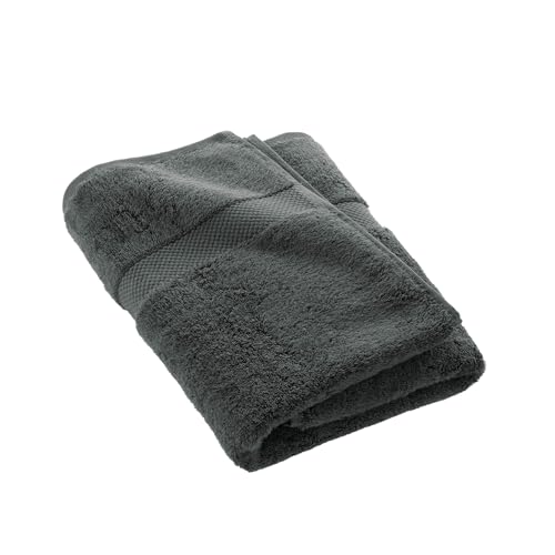 Douceur d'Intérieur Drap de Douche (70 x 130 cm) Elegance Anthracite, 100% Coton Uni