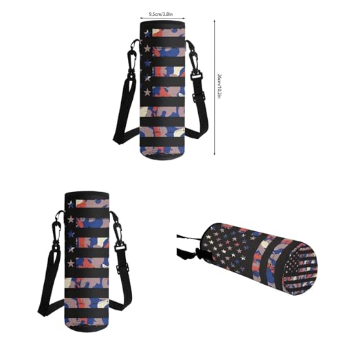 Camo American Flag Backpack for Kids Boys Backpack with Lunch Box Water Bottle Pouch and Zippered Pencil Case 4Pcs Set 15" Bookbag with Front Pocket Lightweight School Bag for Kindergarten Boy4