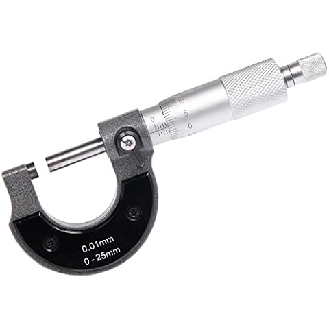 Beslands Outside Micrometer 0-25 mm Micrometer Screw Measuring Screw 0.01 mm Resolution Micrometer Metric Cover