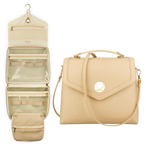 AmoVee Toiletry Bag for Women Travel Use, Travel Bag for Make Up Organizers and Storage, Hanging Toiletry Bag as A Gifts for Women Who Have Everything, Bag Organizer Perfect for Traveling Women & Girl