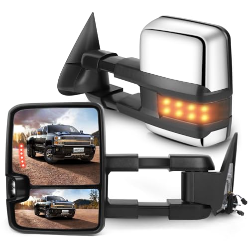 Image of SCITOO Towing Mirrors for 2003-2007 Chevy GMC f-20250618 variations (1988-1998 Chevy/GMC Chrome - Power Adjusted)