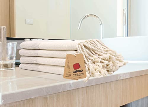 Turkish Hand Towel Set Of 4 Herringbone Peshtemal Towel 100% Cotton 45X20" Light Weight Thin Quick Dry Hand Bath Hair Gym Face Tea Kitchen Dishcloth Set Decorative Towels For Bathroom (Beige) #TOP1